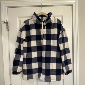 Vineyard Vines Navy Buffalo Plaid Turtleneck Pullover